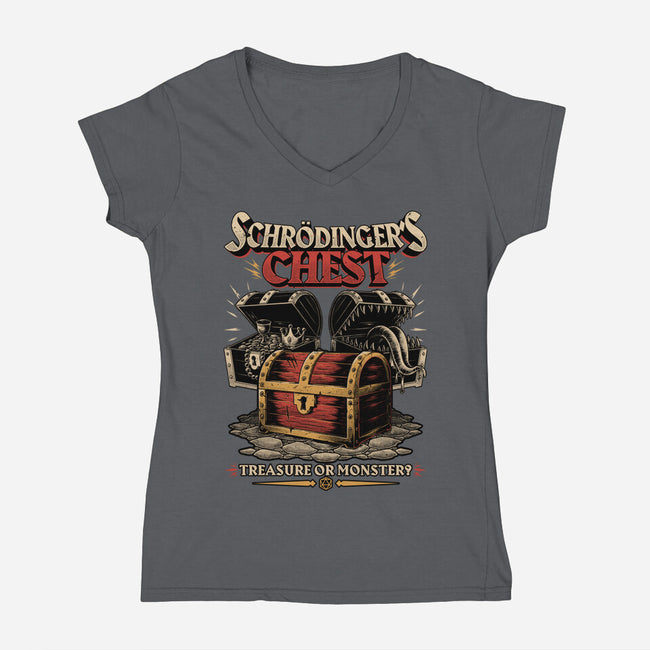 RPG Treasure Monster Chest-Womens-V-Neck-Tee-Studio Mootant