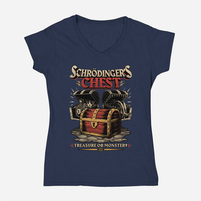 RPG Treasure Monster Chest-Womens-V-Neck-Tee-Studio Mootant