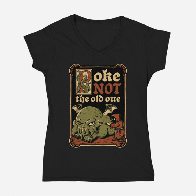 Medieval Poke Cthulhu-Womens-V-Neck-Tee-Studio Mootant