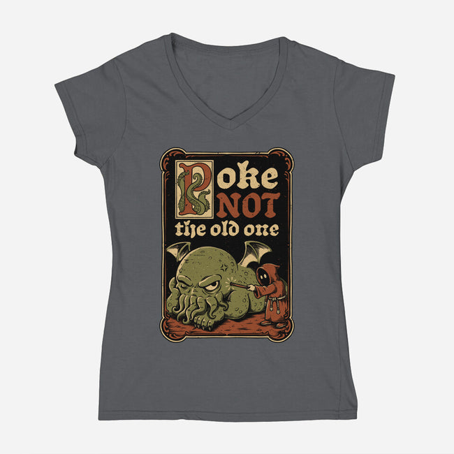 Medieval Poke Cthulhu-Womens-V-Neck-Tee-Studio Mootant