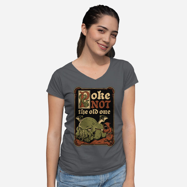 Medieval Poke Cthulhu-Womens-V-Neck-Tee-Studio Mootant
