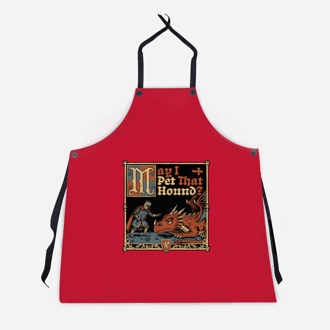 Medieval Meme Pet Dragon-Unisex-Kitchen-Apron-Studio Mootant