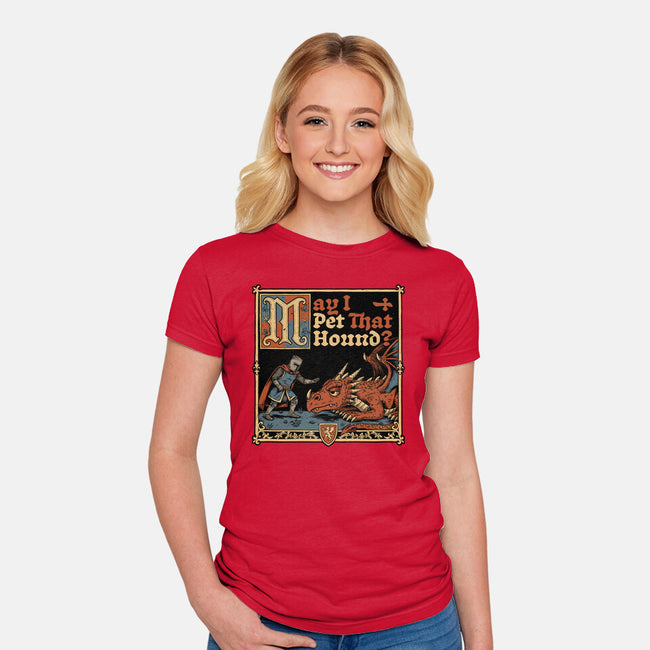Medieval Meme Pet Dragon-Womens-Fitted-Tee-Studio Mootant