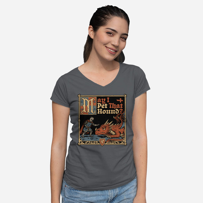 Medieval Meme Pet Dragon-Womens-V-Neck-Tee-Studio Mootant