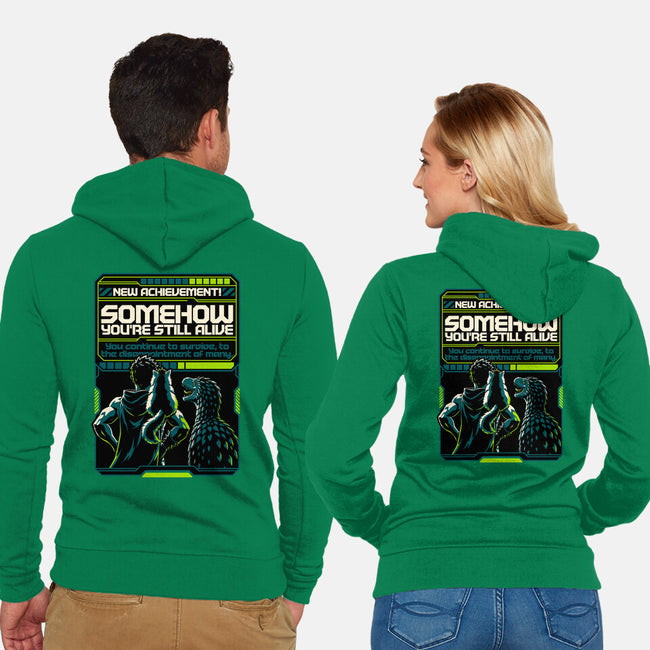 Dungeon Crawler Achievement-Unisex-Zip-Up-Sweatshirt-Studio Mootant