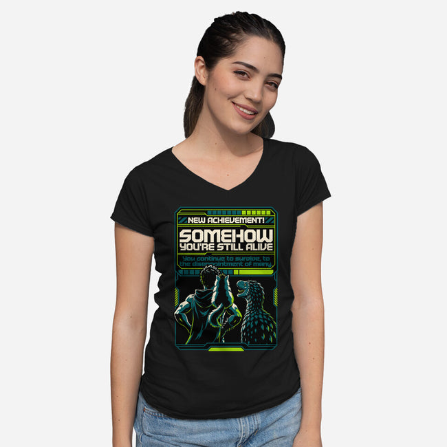 Dungeon Crawler Achievement-Womens-V-Neck-Tee-Studio Mootant