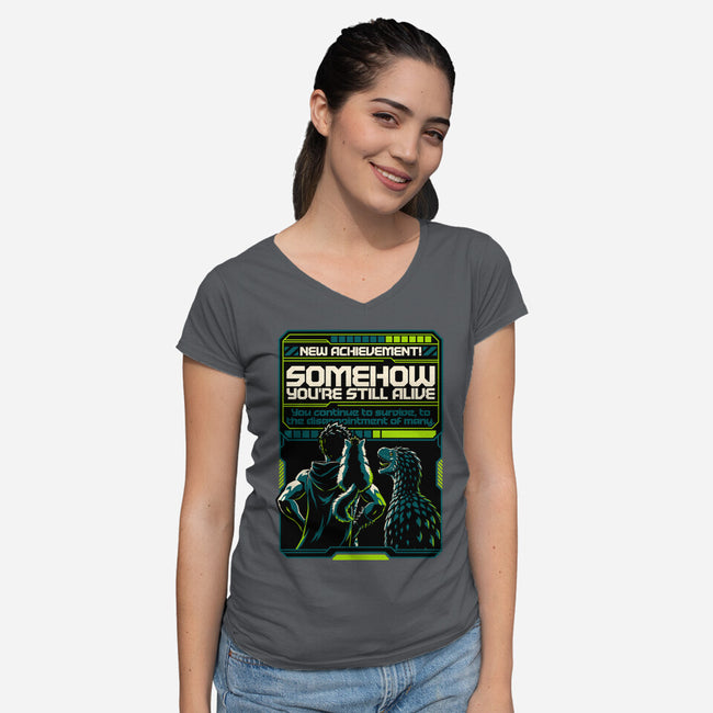 Dungeon Crawler Achievement-Womens-V-Neck-Tee-Studio Mootant