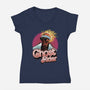 Ghost Ken-Womens-V-Neck-Tee-Astrobot Invention