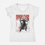 Vengeance Rider Sumi-E-Womens-V-Neck-Tee-Astrobot Invention