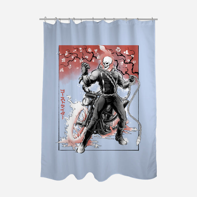 Vengeance Rider Sumi-E-None-Polyester-Shower Curtain-Astrobot Invention