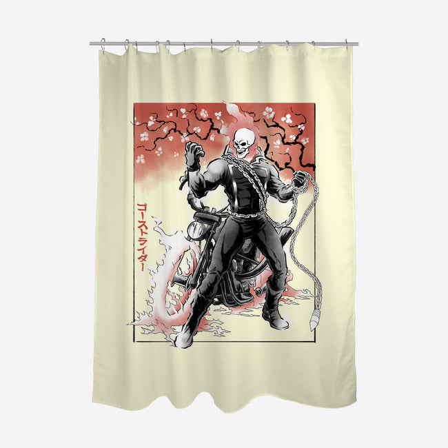 Vengeance Rider Sumi-E-None-Polyester-Shower Curtain-Astrobot Invention