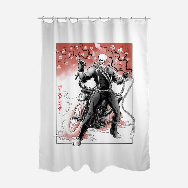 Vengeance Rider Sumi-E-None-Polyester-Shower Curtain-Astrobot Invention