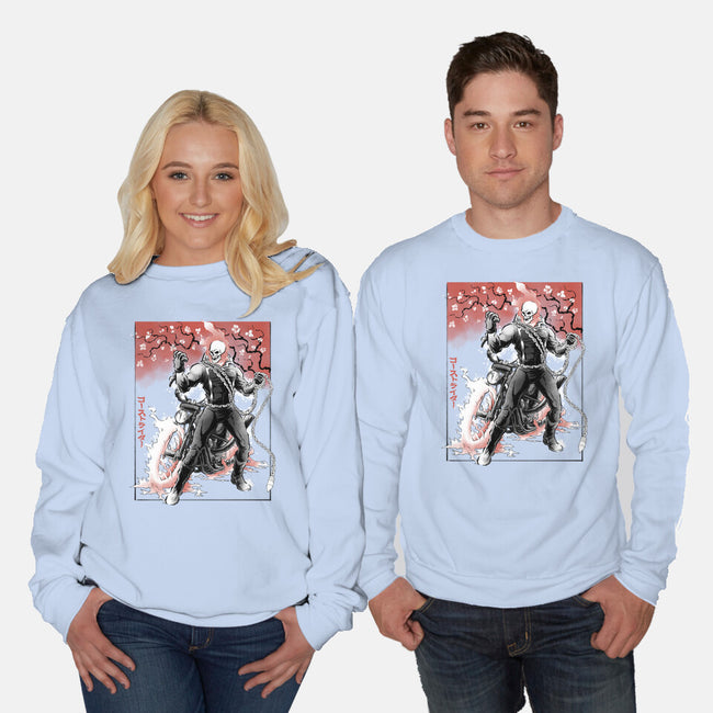 Vengeance Rider Sumi-E-Unisex-Crew Neck-Sweatshirt-Astrobot Invention