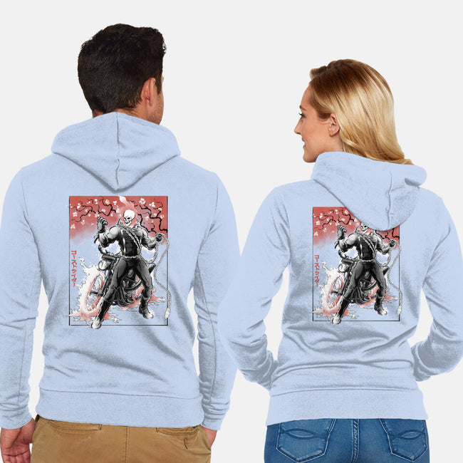 Vengeance Rider Sumi-E-Unisex-Zip-Up-Sweatshirt-Astrobot Invention