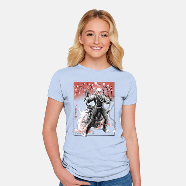 Vengeance Rider Sumi-E-Womens-Fitted-Tee-Astrobot Invention