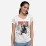 Vengeance Rider Sumi-E-Womens-V-Neck-Tee-Astrobot Invention