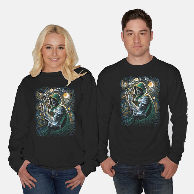 Starry Doom-Unisex-Crew Neck-Sweatshirt-zascanauta
