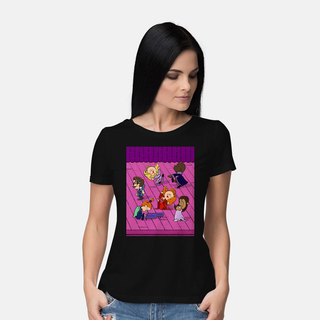 Happiness Is A Secret You Would Die For-Womens-Basic-Tee-DrawnByBryan
