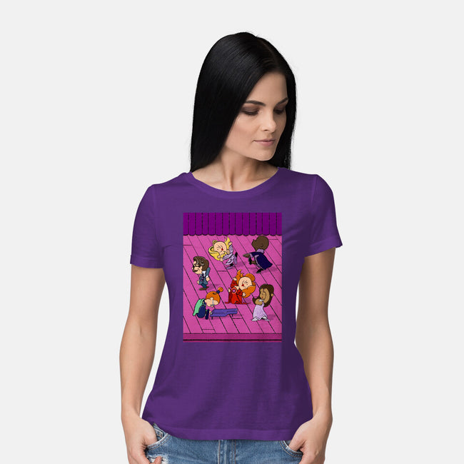 Happiness Is A Secret You Would Die For-Womens-Basic-Tee-DrawnByBryan