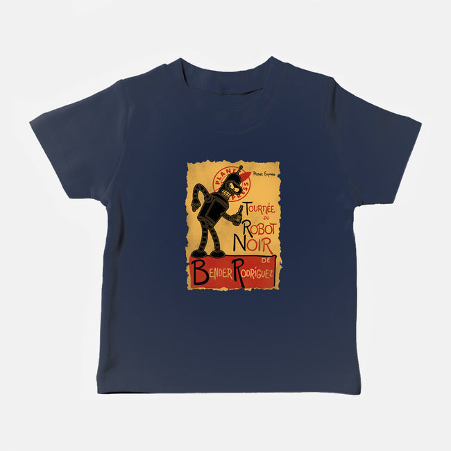 Le Robot Noir-Baby-Basic-Tee-Barbadifuoco