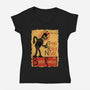 Le Robot Noir-Womens-V-Neck-Tee-Barbadifuoco