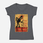 Le Robot Noir-Womens-V-Neck-Tee-Barbadifuoco