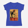 Le Robot Noir-Womens-V-Neck-Tee-Barbadifuoco