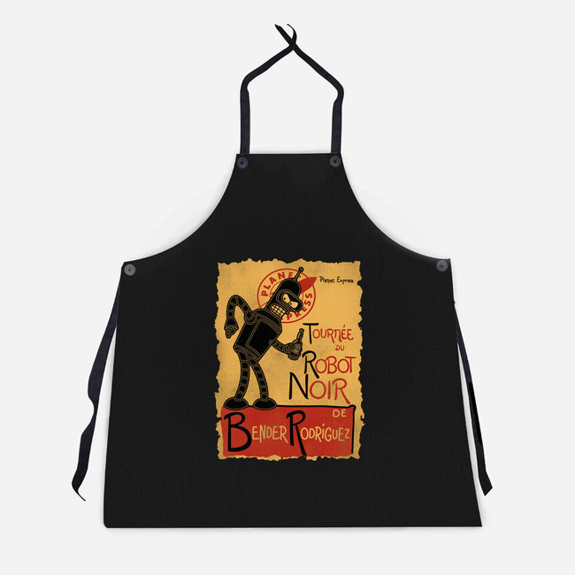 Le Robot Noir-Unisex-Kitchen-Apron-Barbadifuoco