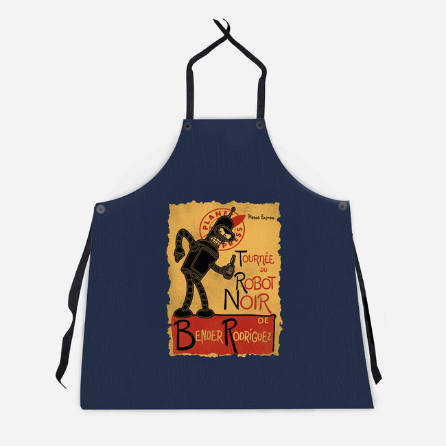 Le Robot Noir-Unisex-Kitchen-Apron-Barbadifuoco