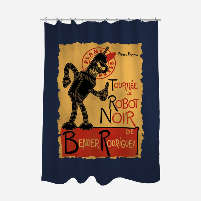 Le Robot Noir-None-Polyester-Shower Curtain-Barbadifuoco