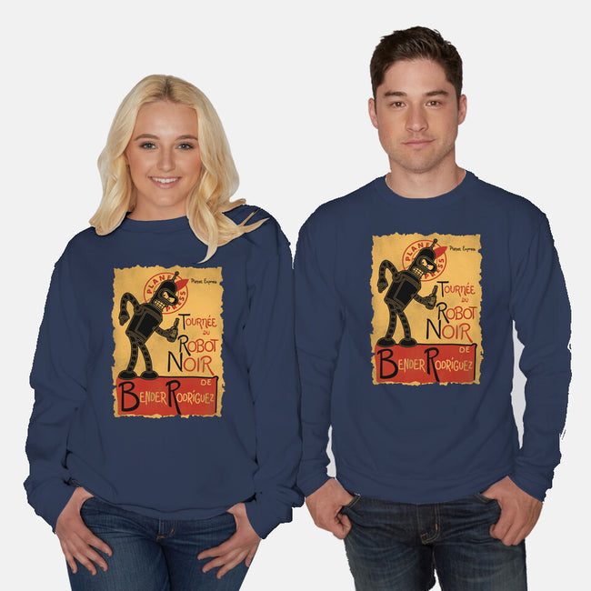 Le Robot Noir-Unisex-Crew Neck-Sweatshirt-Barbadifuoco