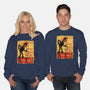 Le Robot Noir-Unisex-Crew Neck-Sweatshirt-Barbadifuoco
