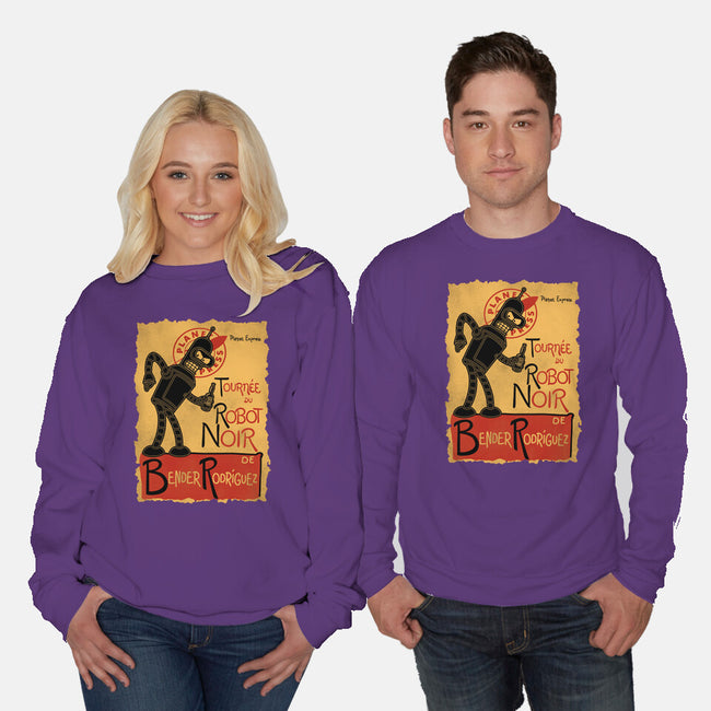 Le Robot Noir-Unisex-Crew Neck-Sweatshirt-Barbadifuoco
