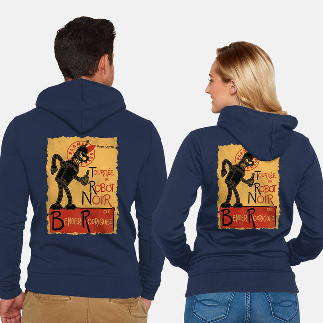 Le Robot Noir-Unisex-Zip-Up-Sweatshirt-Barbadifuoco