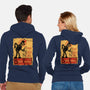 Le Robot Noir-Unisex-Zip-Up-Sweatshirt-Barbadifuoco