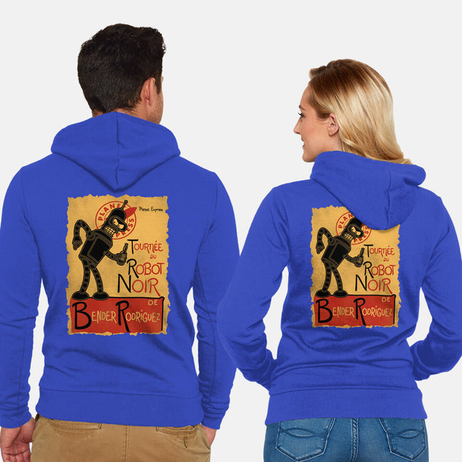 Le Robot Noir-Unisex-Zip-Up-Sweatshirt-Barbadifuoco