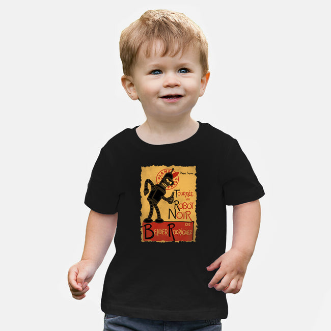 Le Robot Noir-Baby-Basic-Tee-Barbadifuoco