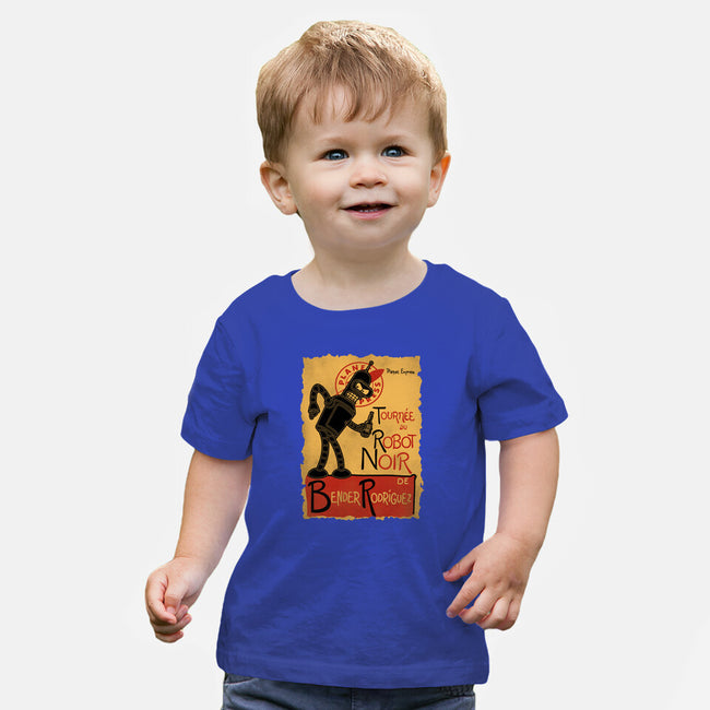 Le Robot Noir-Baby-Basic-Tee-Barbadifuoco