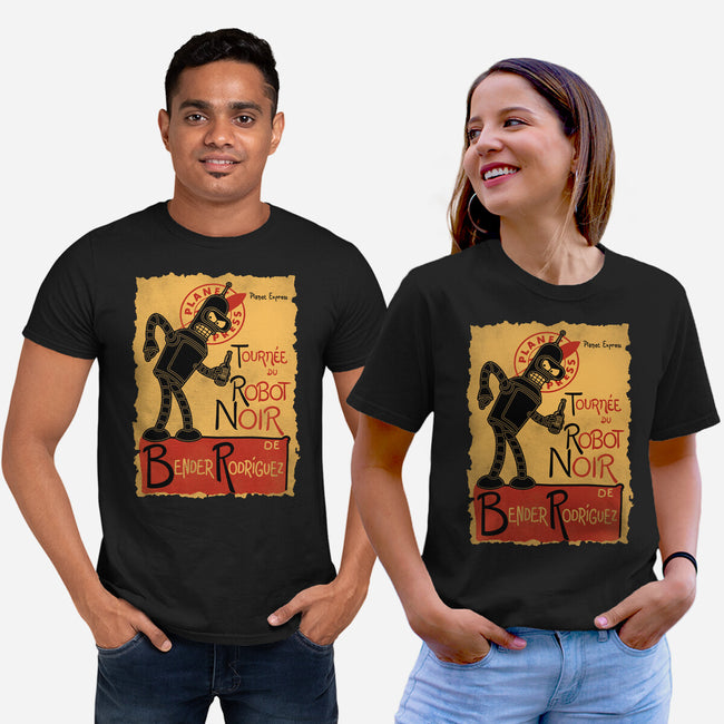 Le Robot Noir-Unisex-Basic-Tee-Barbadifuoco