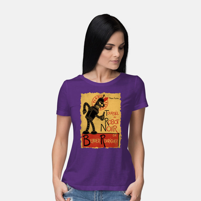 Le Robot Noir-Womens-Basic-Tee-Barbadifuoco