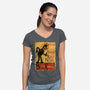 Le Robot Noir-Womens-V-Neck-Tee-Barbadifuoco