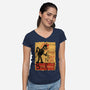 Le Robot Noir-Womens-V-Neck-Tee-Barbadifuoco