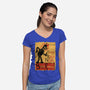 Le Robot Noir-Womens-V-Neck-Tee-Barbadifuoco