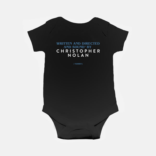 Written And Directed By Nolan-Baby-Basic-Onesie-rocketman_art