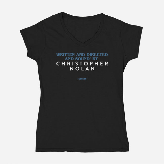 Written And Directed By Nolan-Womens-V-Neck-Tee-rocketman_art