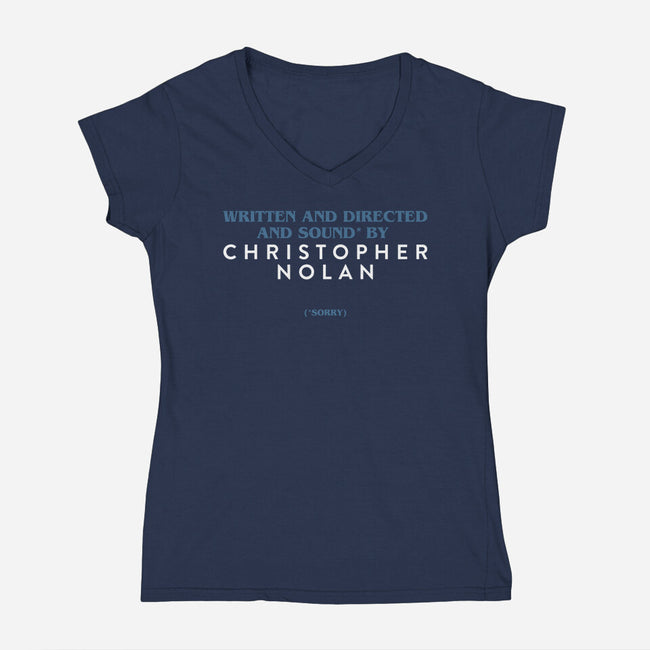 Written And Directed By Nolan-Womens-V-Neck-Tee-rocketman_art