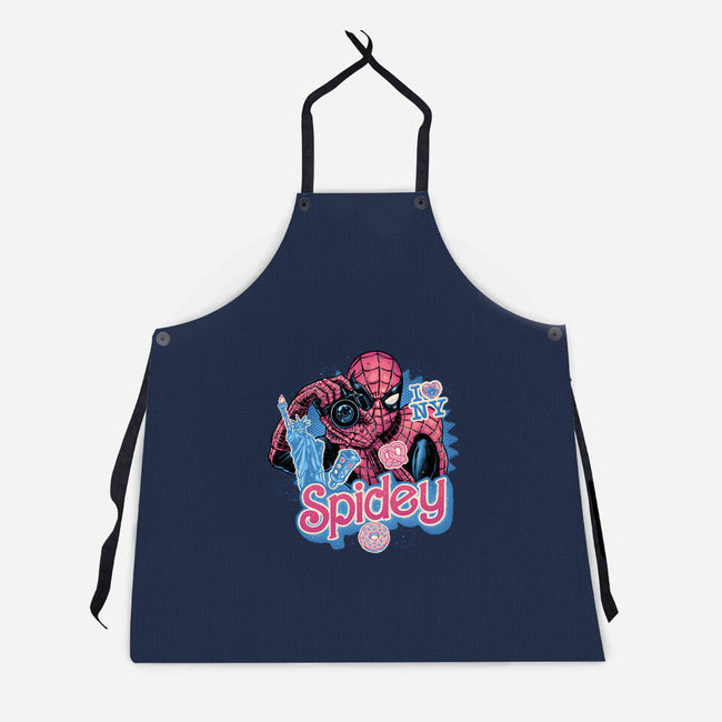 Spidey In New York City-Unisex-Kitchen-Apron-glitchygorilla
