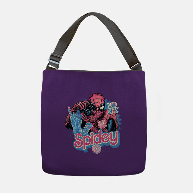 Spidey In New York City-None-Adjustable Tote-Bag-glitchygorilla