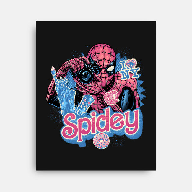 Spidey In New York City-None-Stretched-Canvas-glitchygorilla