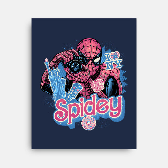 Spidey In New York City-None-Stretched-Canvas-glitchygorilla